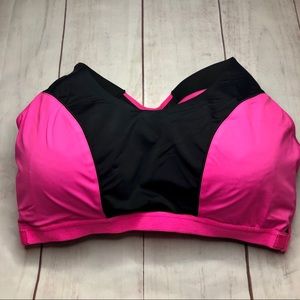 Cacique Sport Bra 42DD pink black